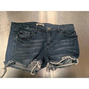 Denim 21 Women's Size 30 Cut Off Low Rise Raw Hem Y2k Blue Shorts